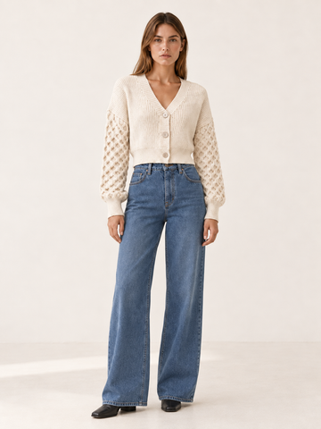 Sophronia | Cropped Cardigan with Button Front