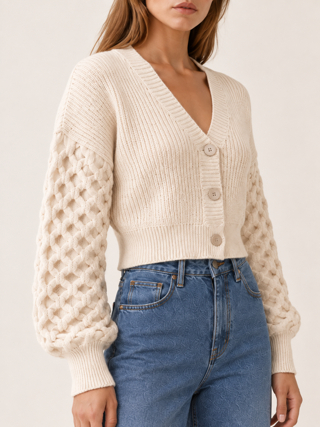 Sophronia | Cropped Cardigan with Button Front