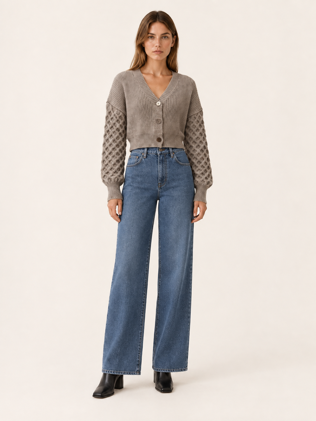 Sophronia | Cropped Cardigan with Button Front