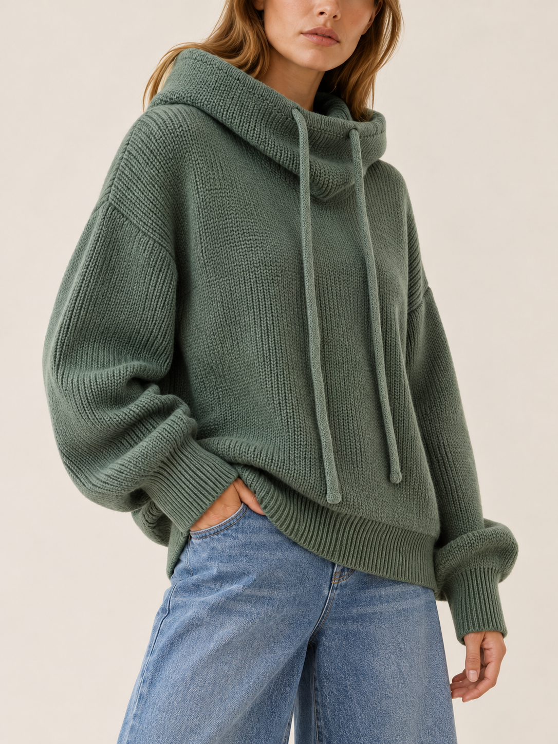 Sunny | Women's Oversized Knit Hoodie Fall