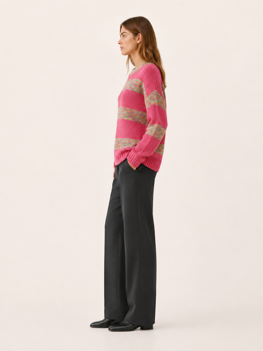 Sybella | Striped Sweater with Round Neck and Relaxed Fit