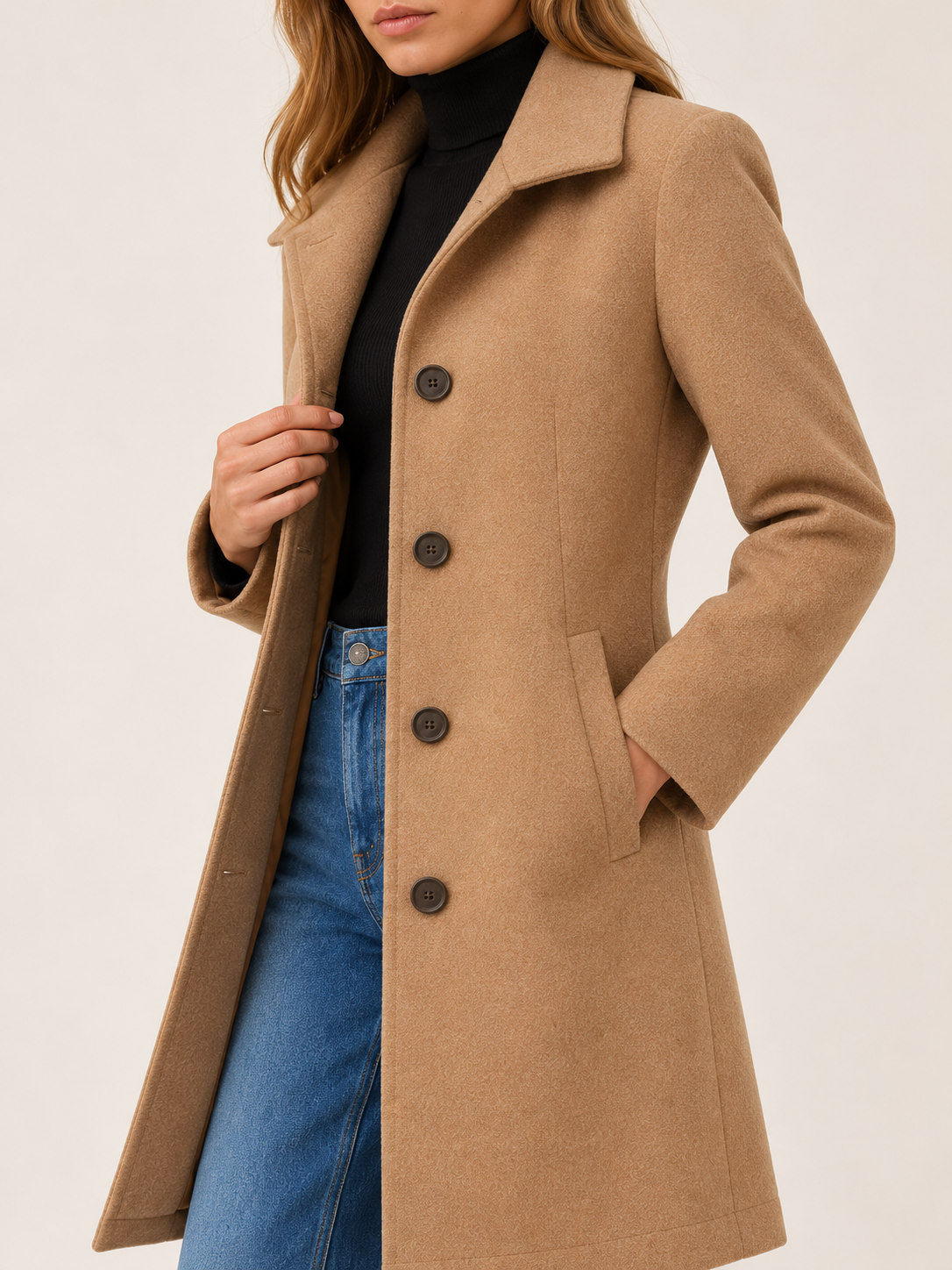 Sylvia | Women's Single-Breasted Wool Blend Coat Winter