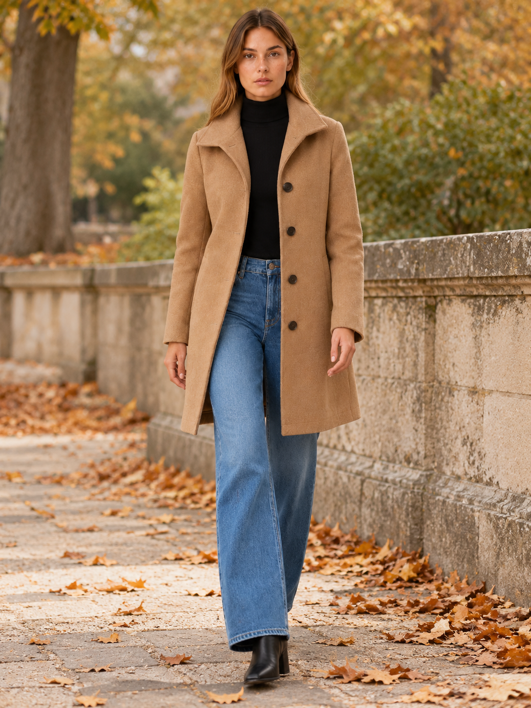 Sylvia | Women's Single-Breasted Wool Blend Coat Winter