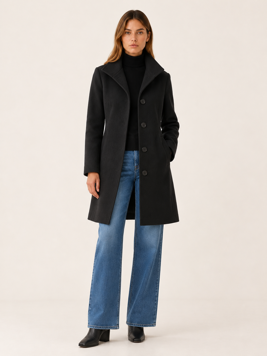 Sylvia | Women's Single-Breasted Wool Blend Coat Winter