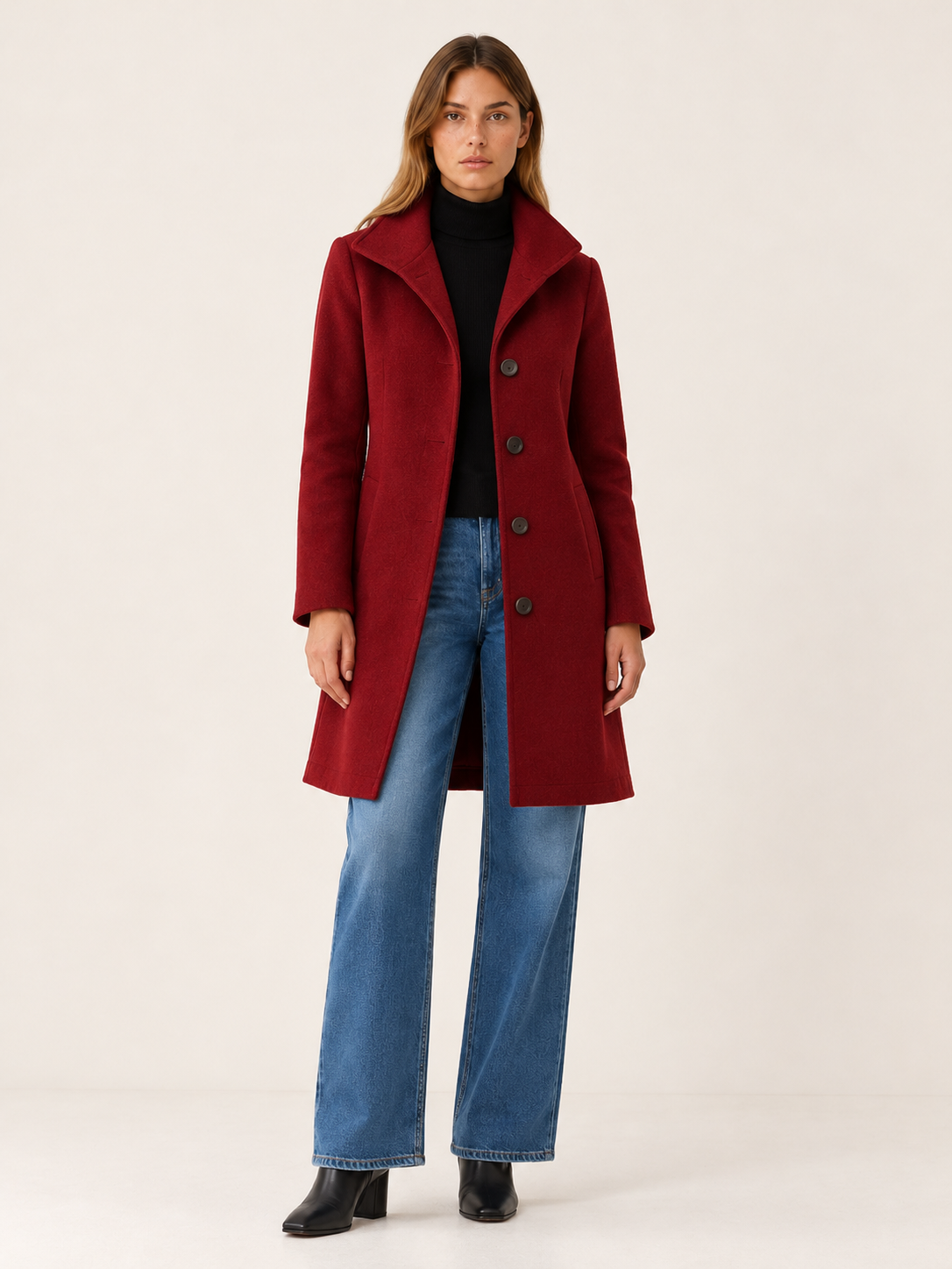 Sylvia | Women's Single-Breasted Wool Blend Coat Winter