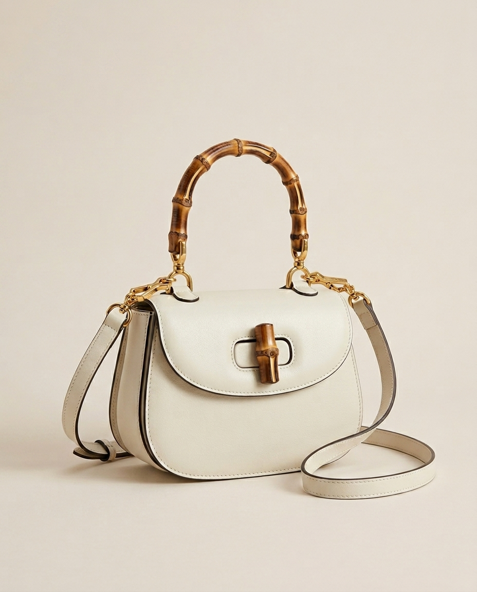 Tamsin | Top Handle Bag with Bamboo Detail