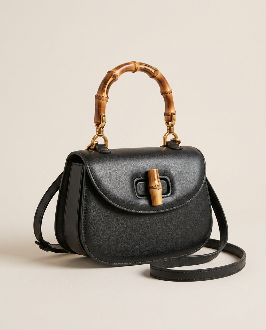 Tamsin | Top Handle Bag with Bamboo Detail