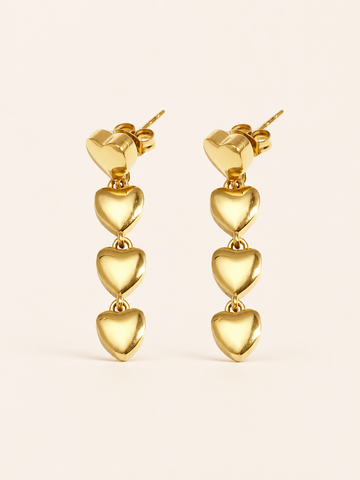 Taryn | Heart Drop Earrings with Polished Charms