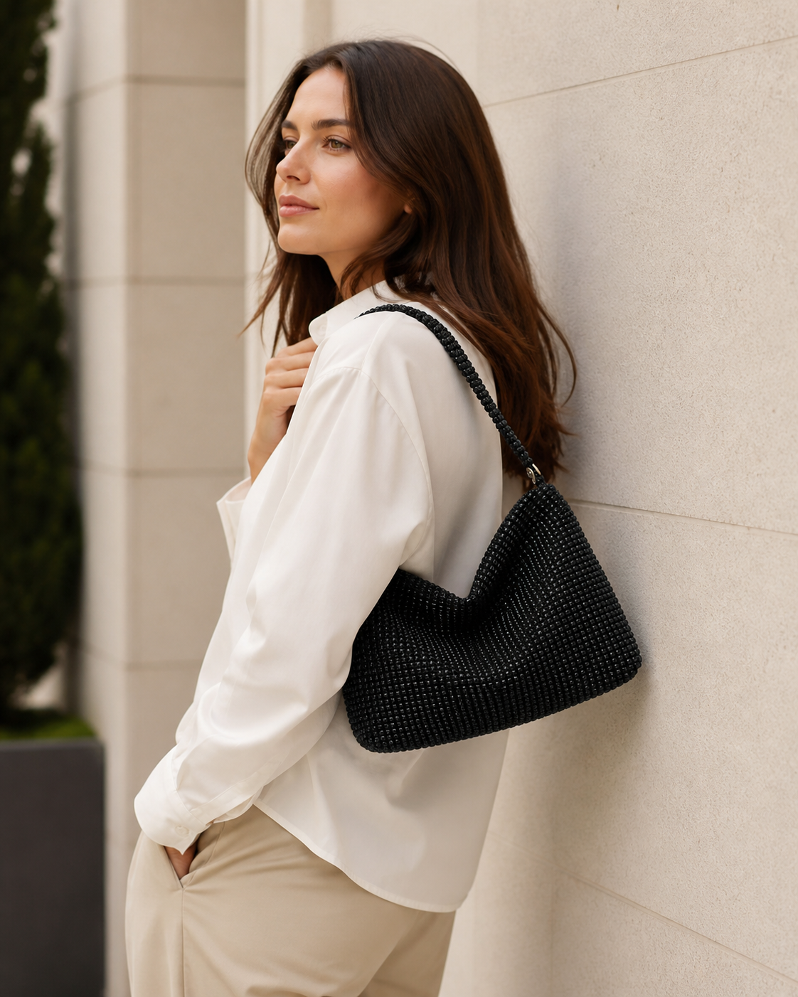Tavira | Rhinestone Shoulder Bag with Structured Shape
