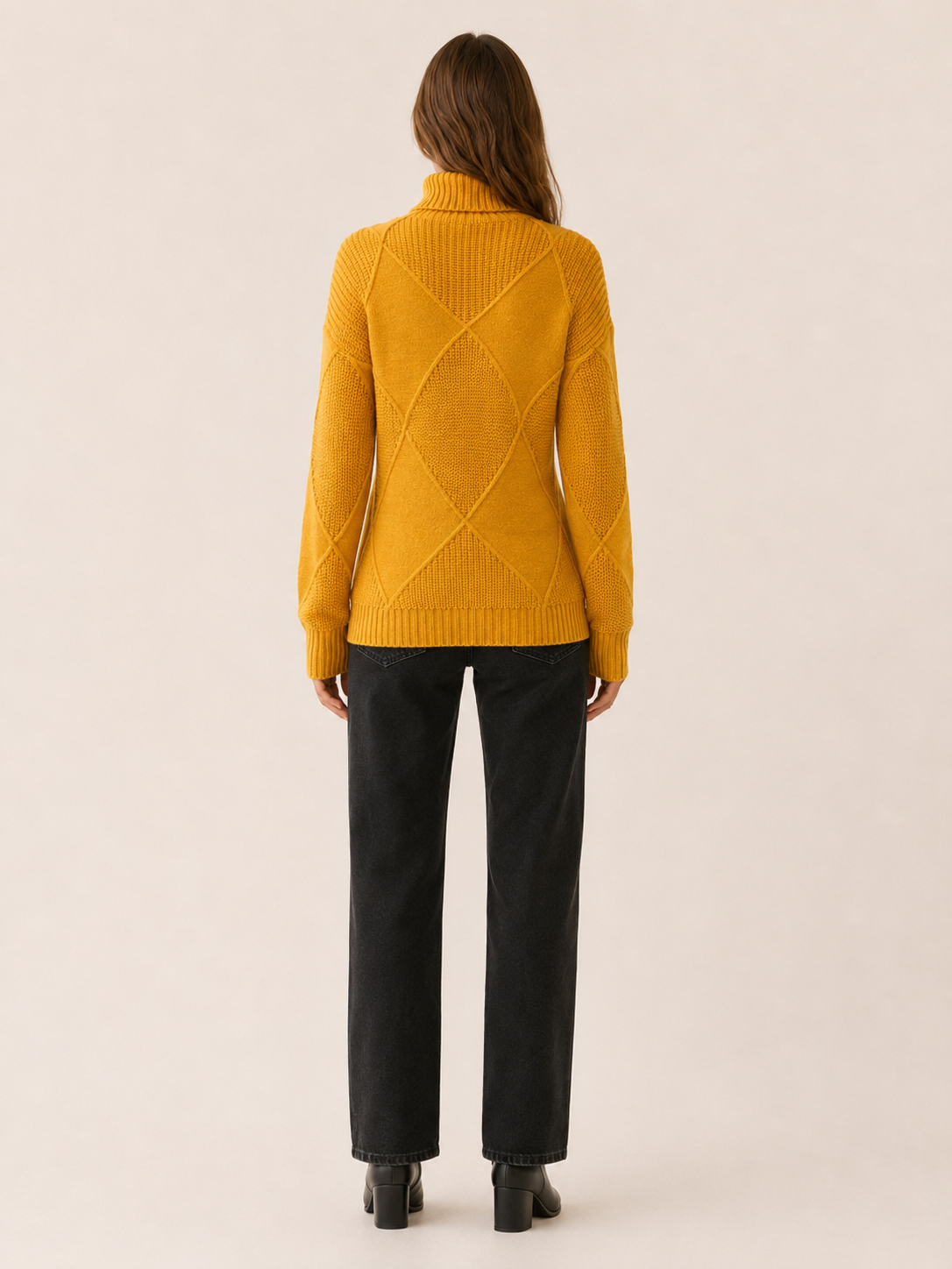 Thessaly | Turtleneck Sweater with Geometric Detail