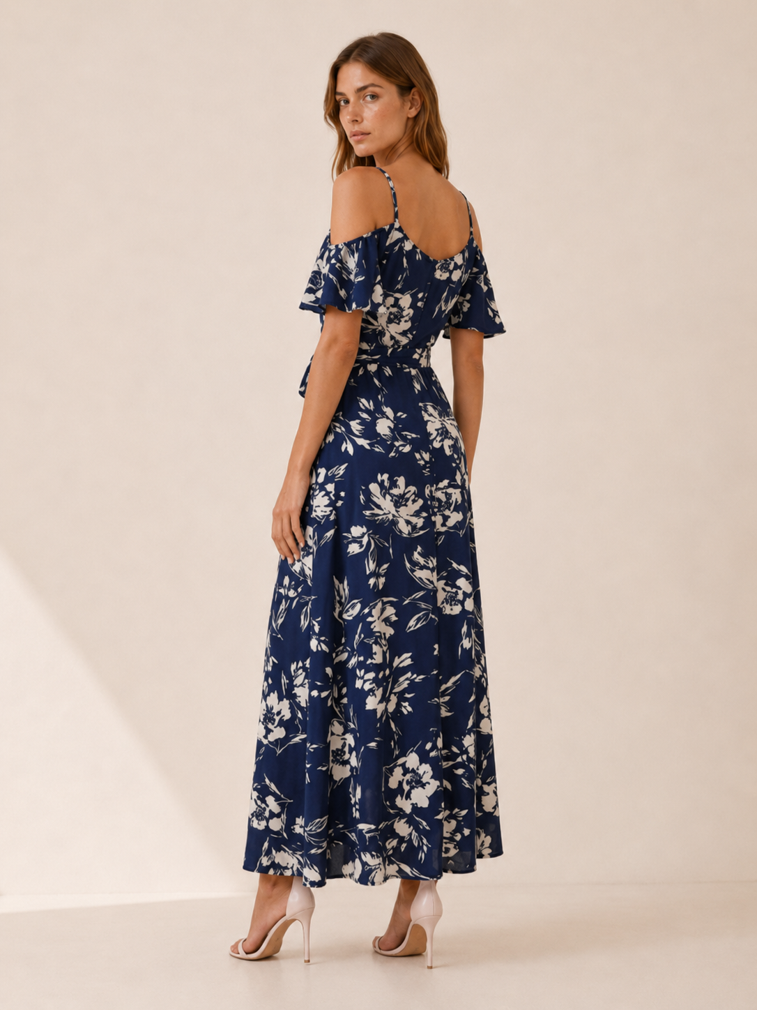 Trelune | Floral Maxi Dress with Off-Shoulder Slit