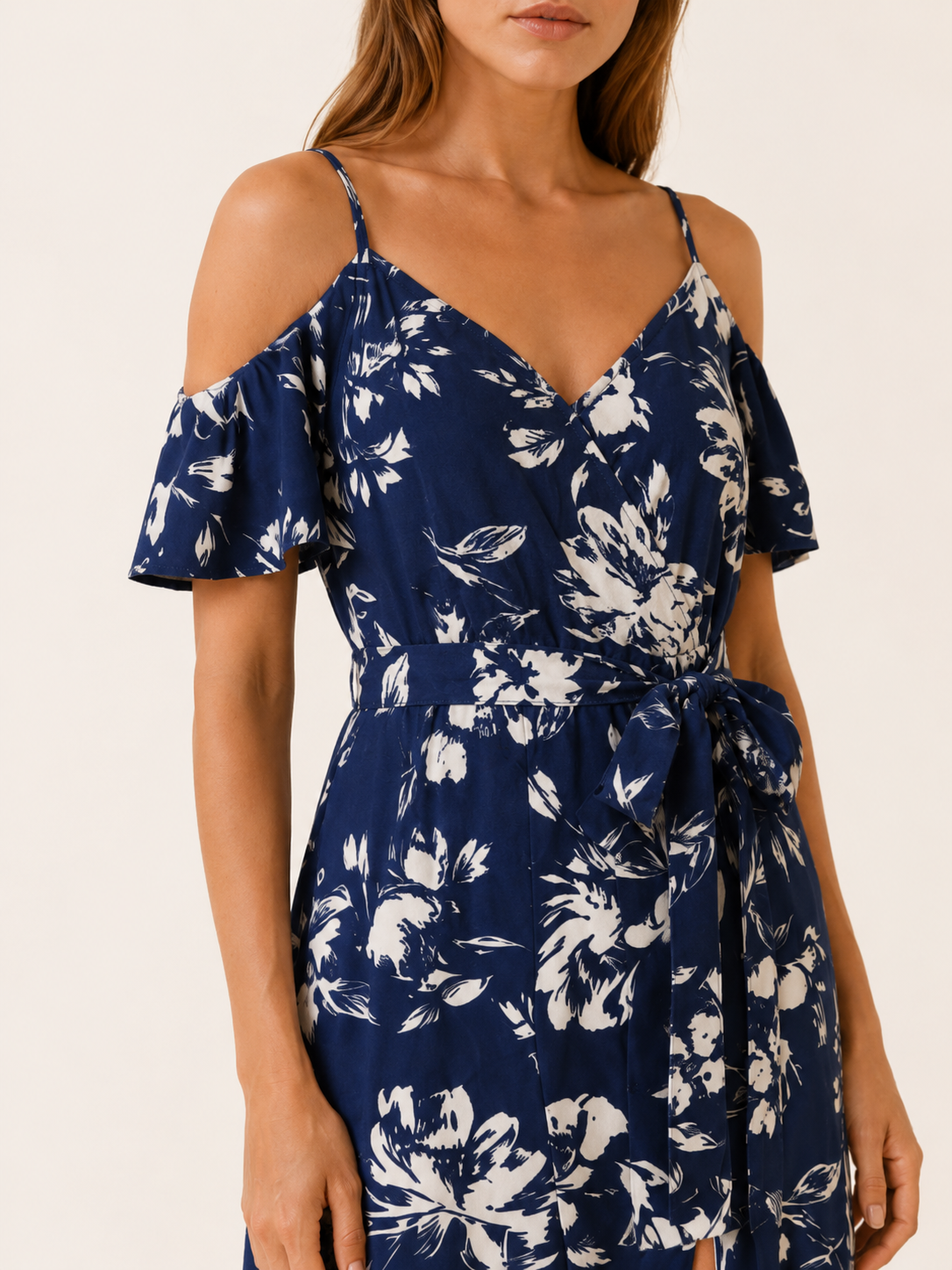 Trelune | Floral Maxi Dress with Off-Shoulder Slit