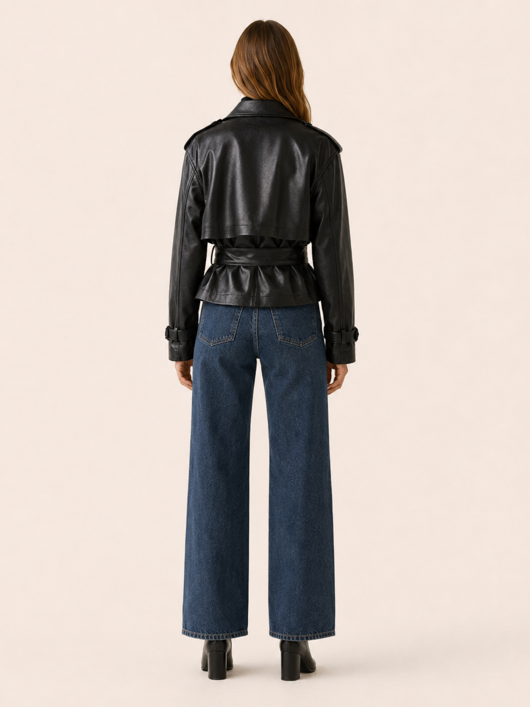 Valentina | Cropped Jacket with Tie Waist and Storm Flap