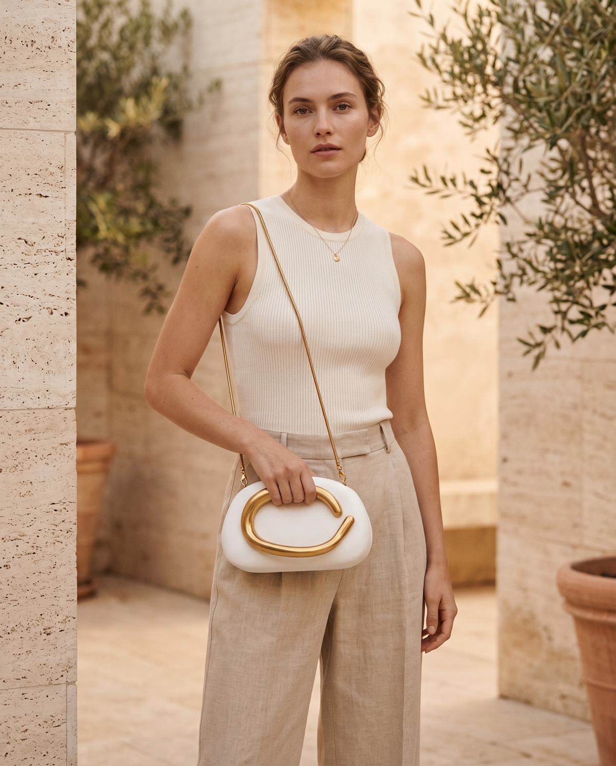Vanya | Sculptural Clutch Bag with Chain Strap