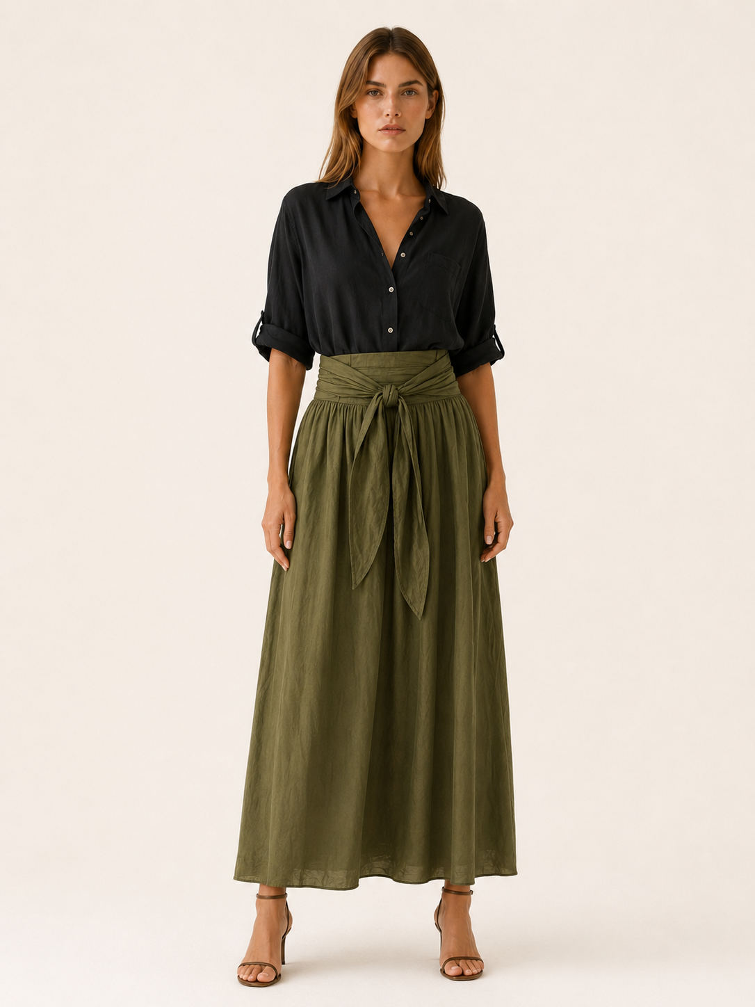 Varelyn | Co-ord Set with Maxi Skirt Tie Waist Detail