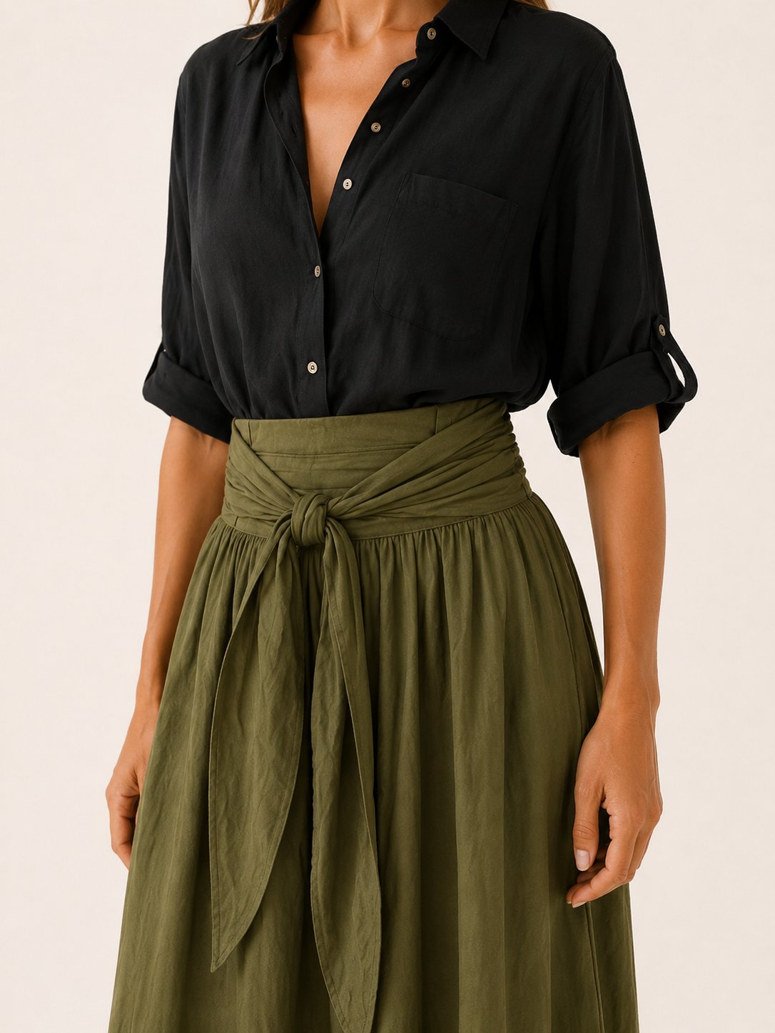 Varelyn | Co-ord Set with Maxi Skirt Tie Waist Detail