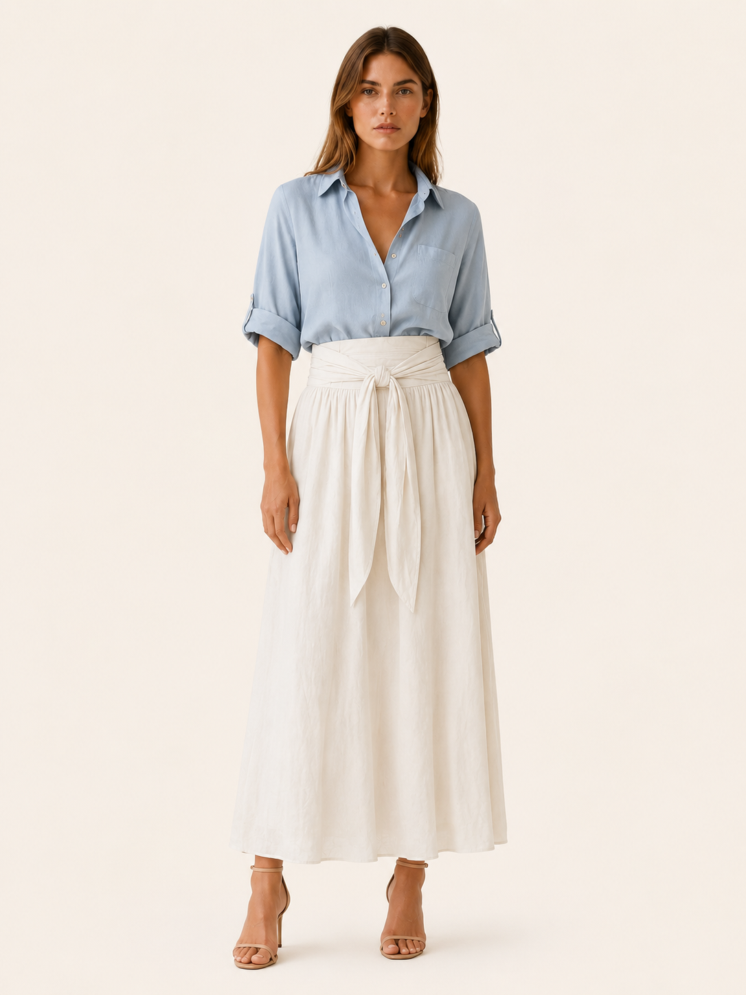 Varelyn | Co-ord Set with Maxi Skirt Tie Waist Detail
