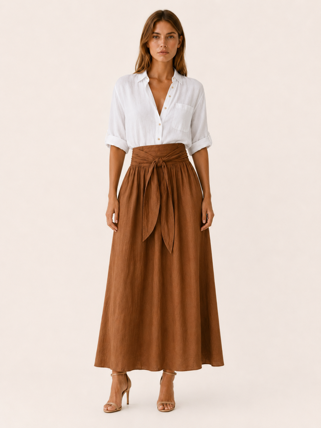 Varelyn | Co-ord Set with Maxi Skirt Tie Waist Detail