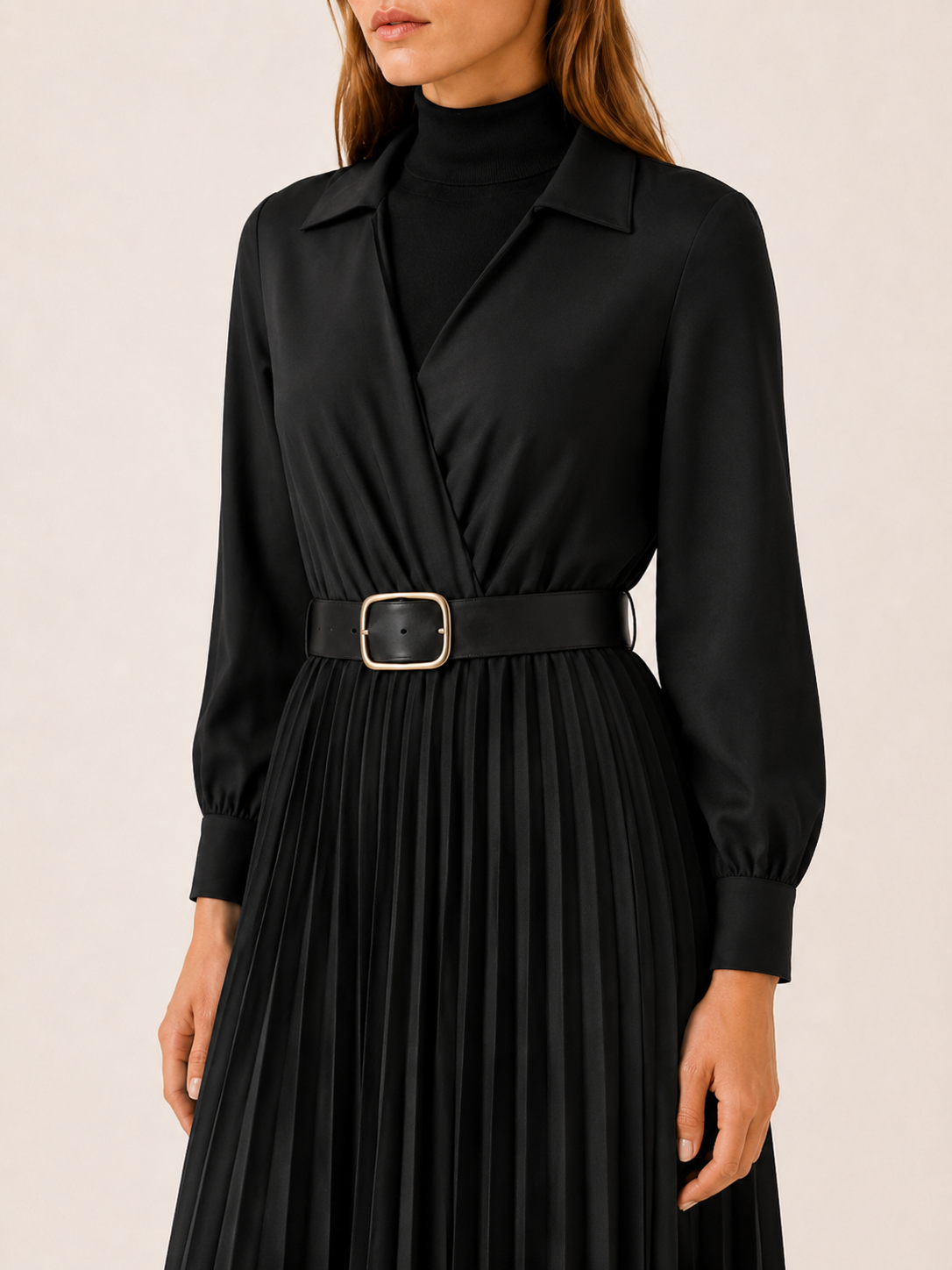 Velmirelle | Women’s Maxi Dress with Pleated Skirt and Belted Waist