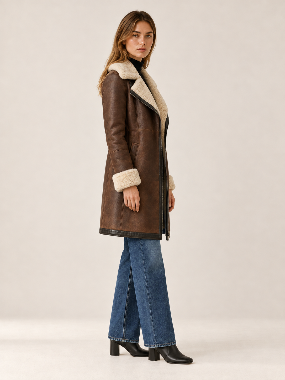 Verene | Women's Longline Aviator Coat Winter