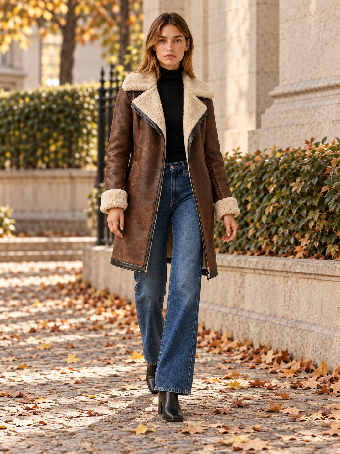 Verene | Women's Longline Aviator Coat Winter