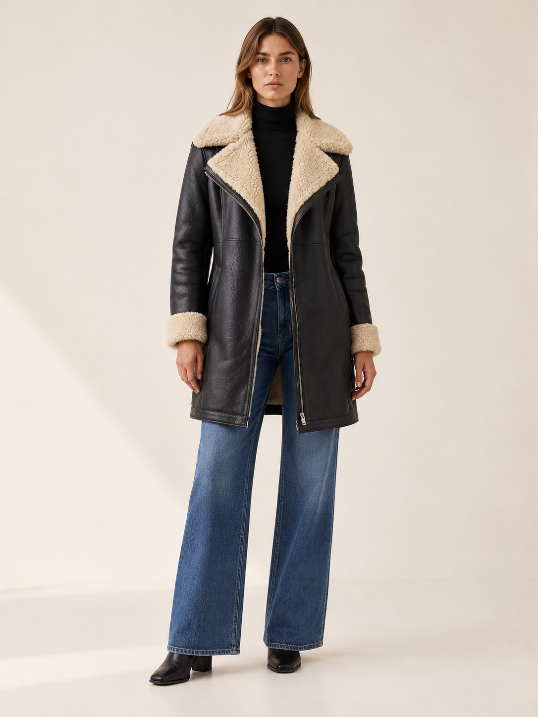 Verene | Women's Longline Aviator Coat Winter