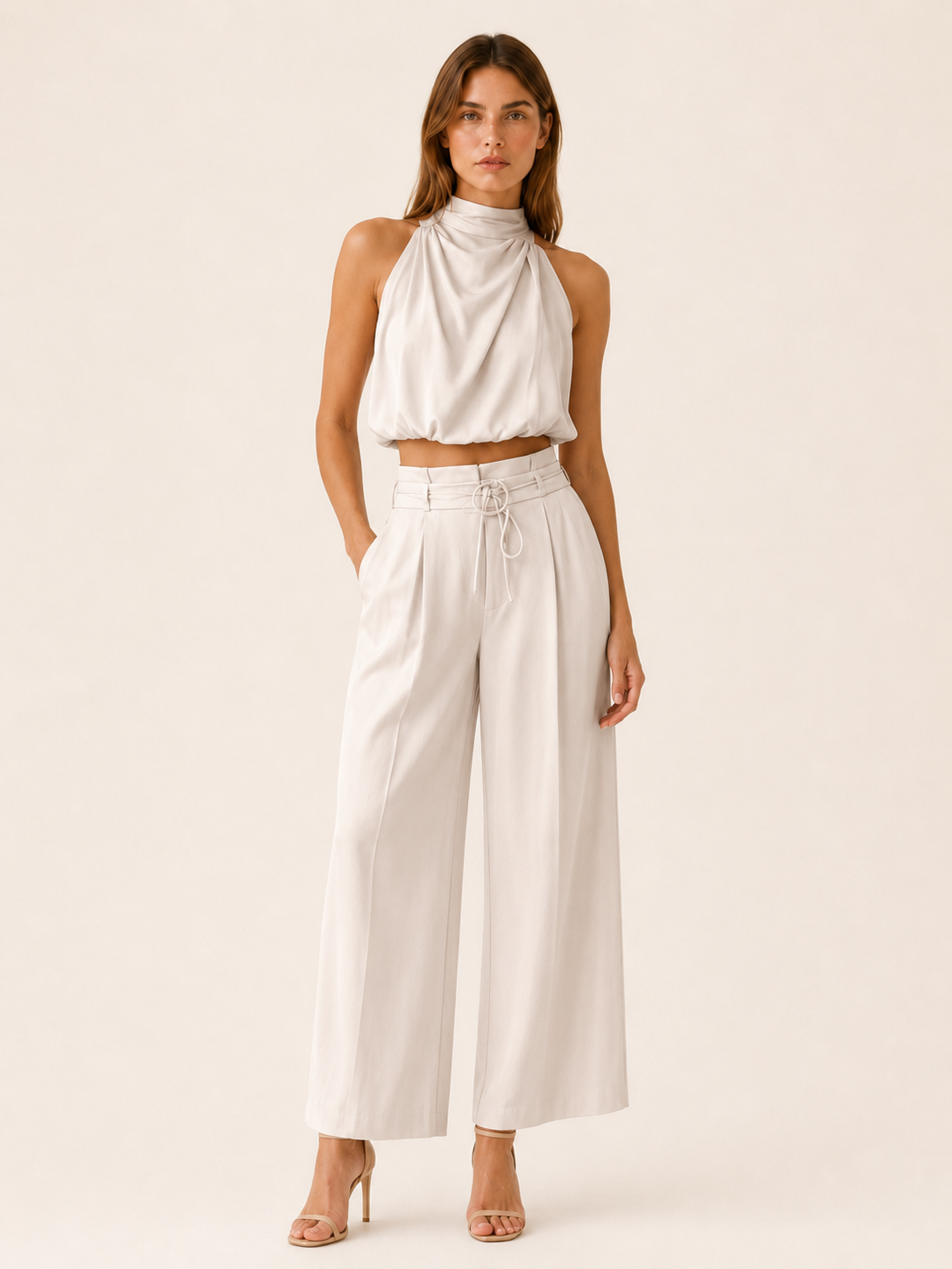Vianne | Wide Leg Pants Set with Sleeveless Top