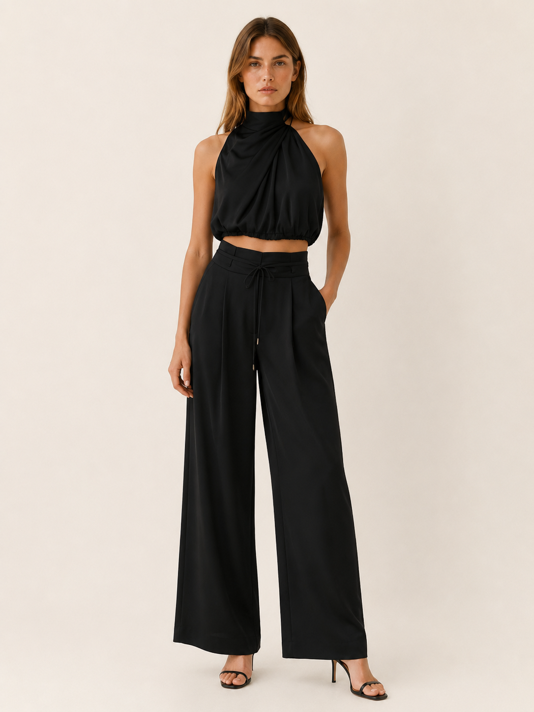 Vianne | Wide Leg Pants Set with Sleeveless Top