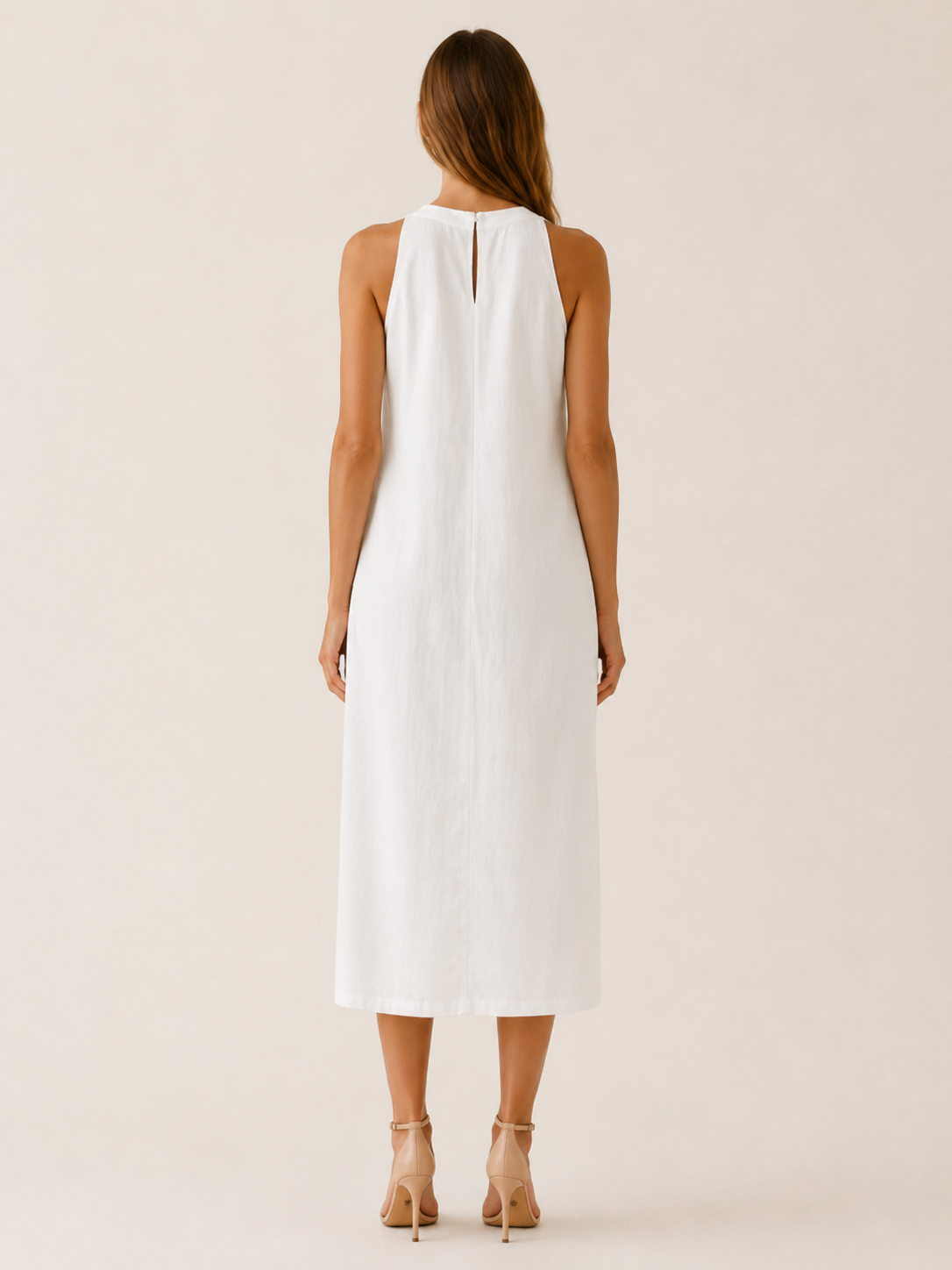 Virelle | Lace Midi Dress with Sleeveless High Neck
