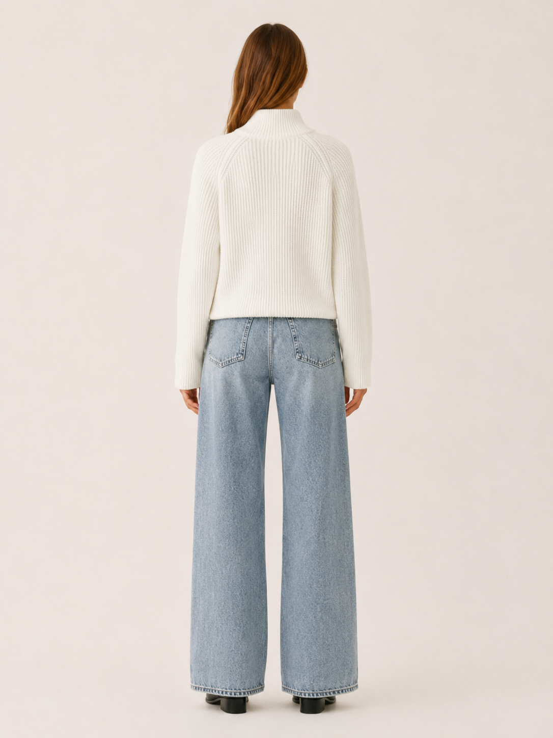 Viresta | Half Zip Sweater with High Collar and Relaxed Fit