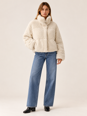 Vivian | Women's Cropped Teddy Puffer Jacket Winter