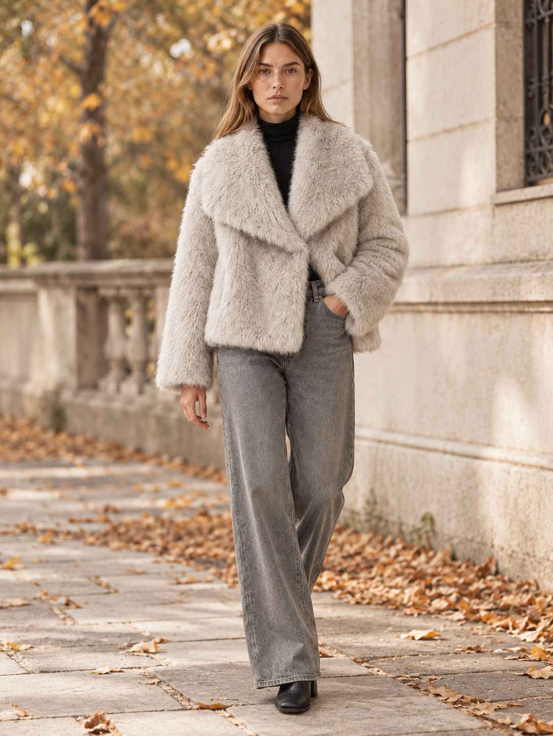 Viviana | Women's Oversized Faux Fur Jacket Winter Evening