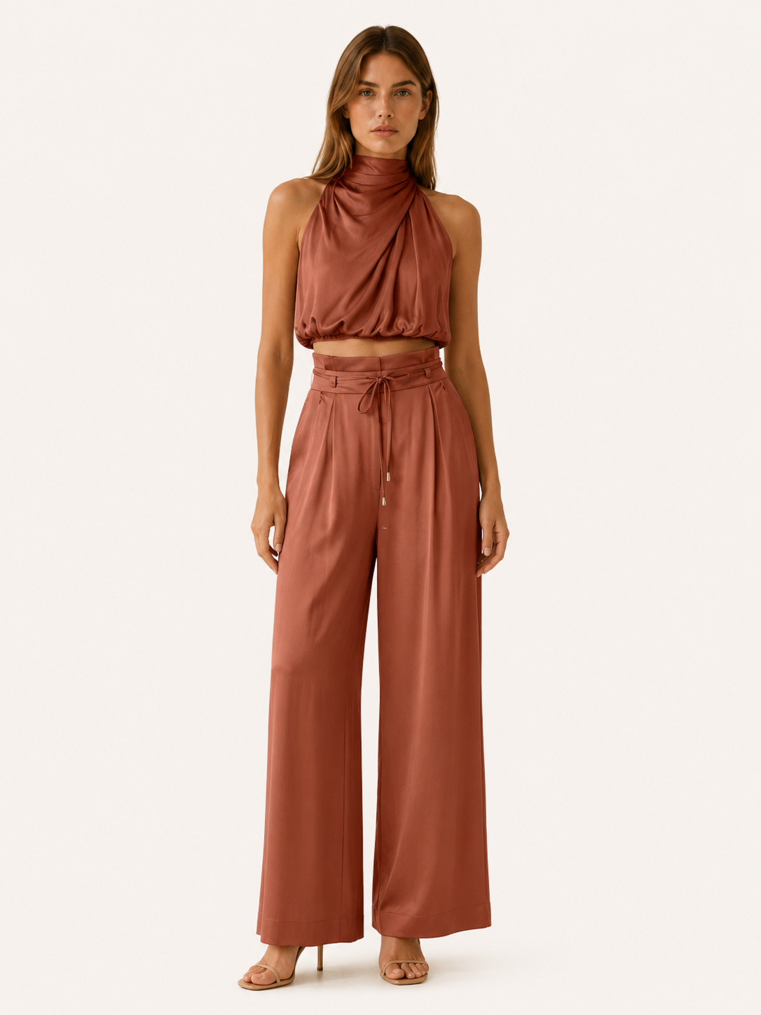 Vianne | Wide Leg Pants Set with Sleeveless Top