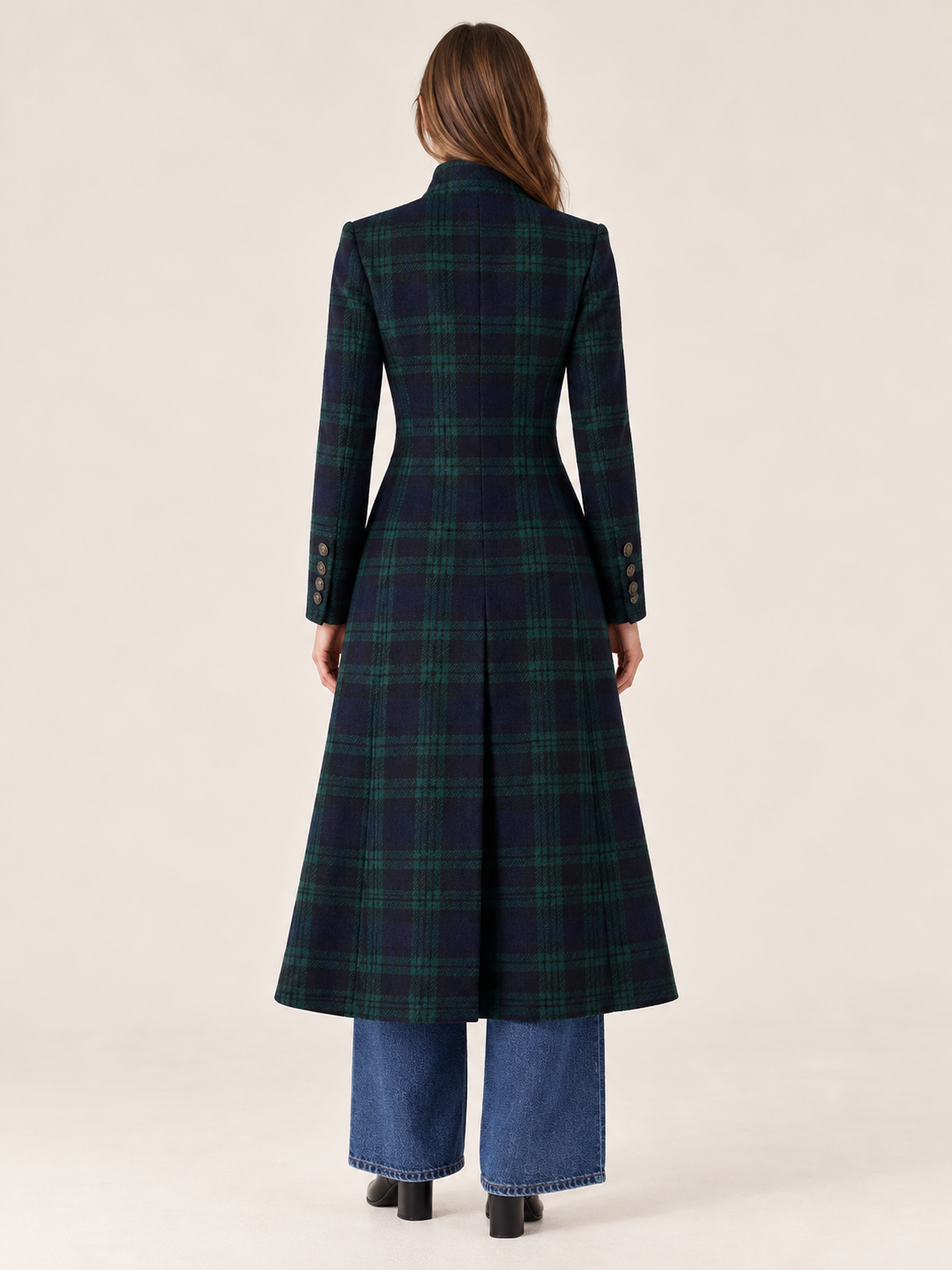 Wilhelmina | Women's Plaid Long Coat Winter