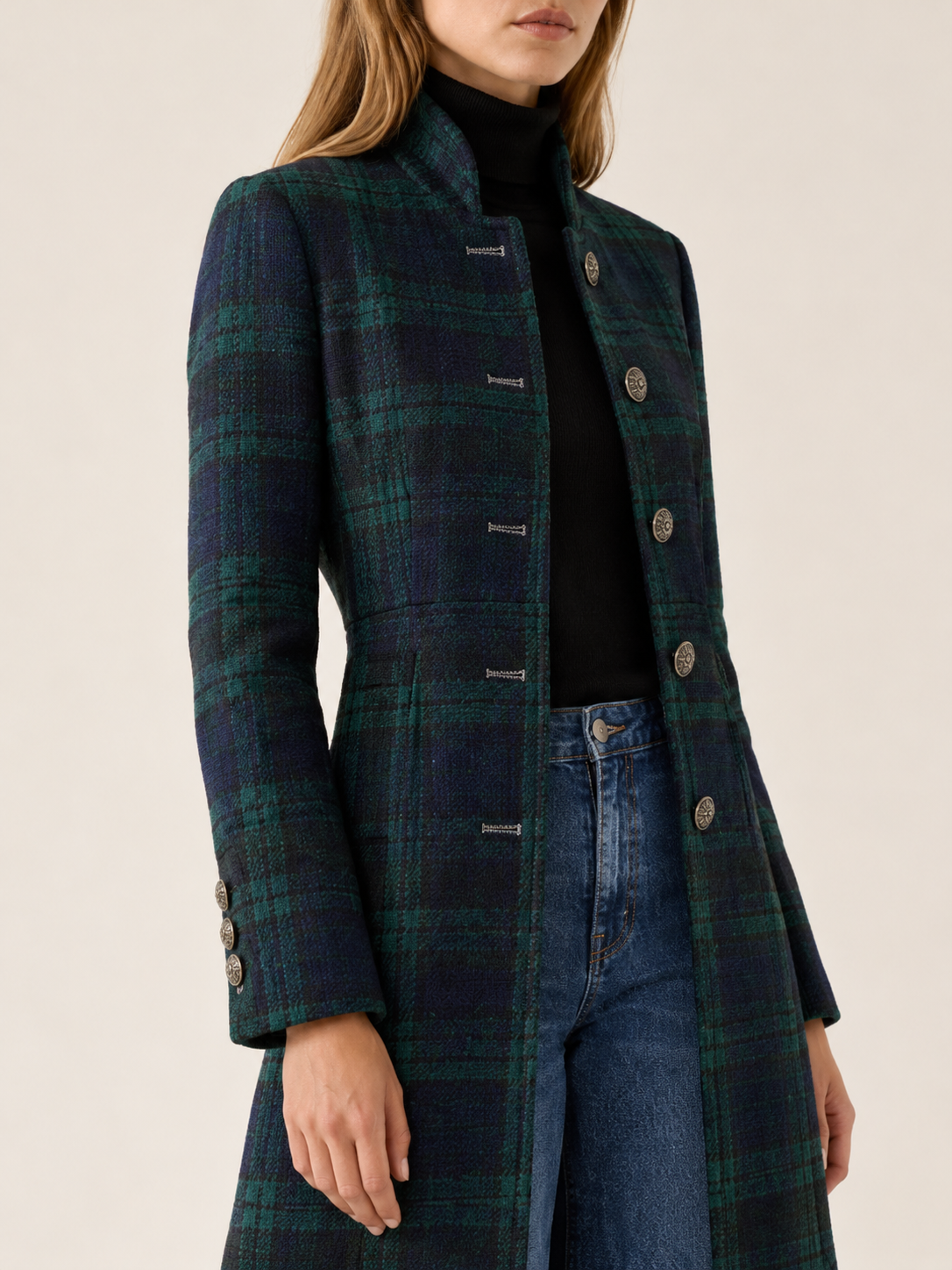 Wilhelmina | Women's Plaid Long Coat Winter