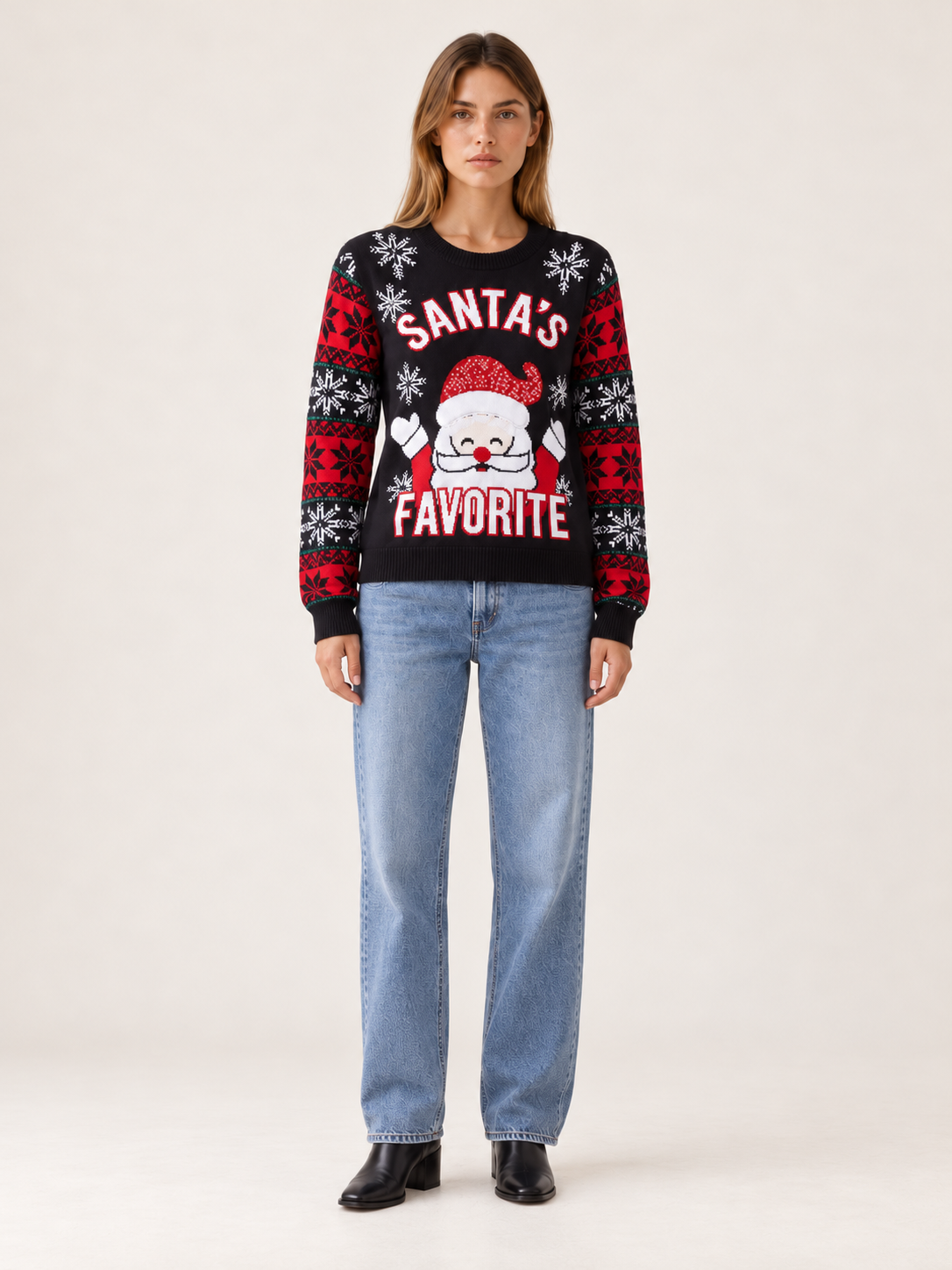 Willa | Women's Santa Knit Christmas Sweater Winter Holiday Party