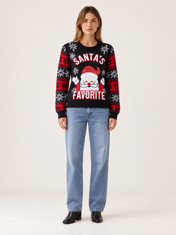Willa | Women's Santa Knit Christmas Sweater Winter Holiday Party