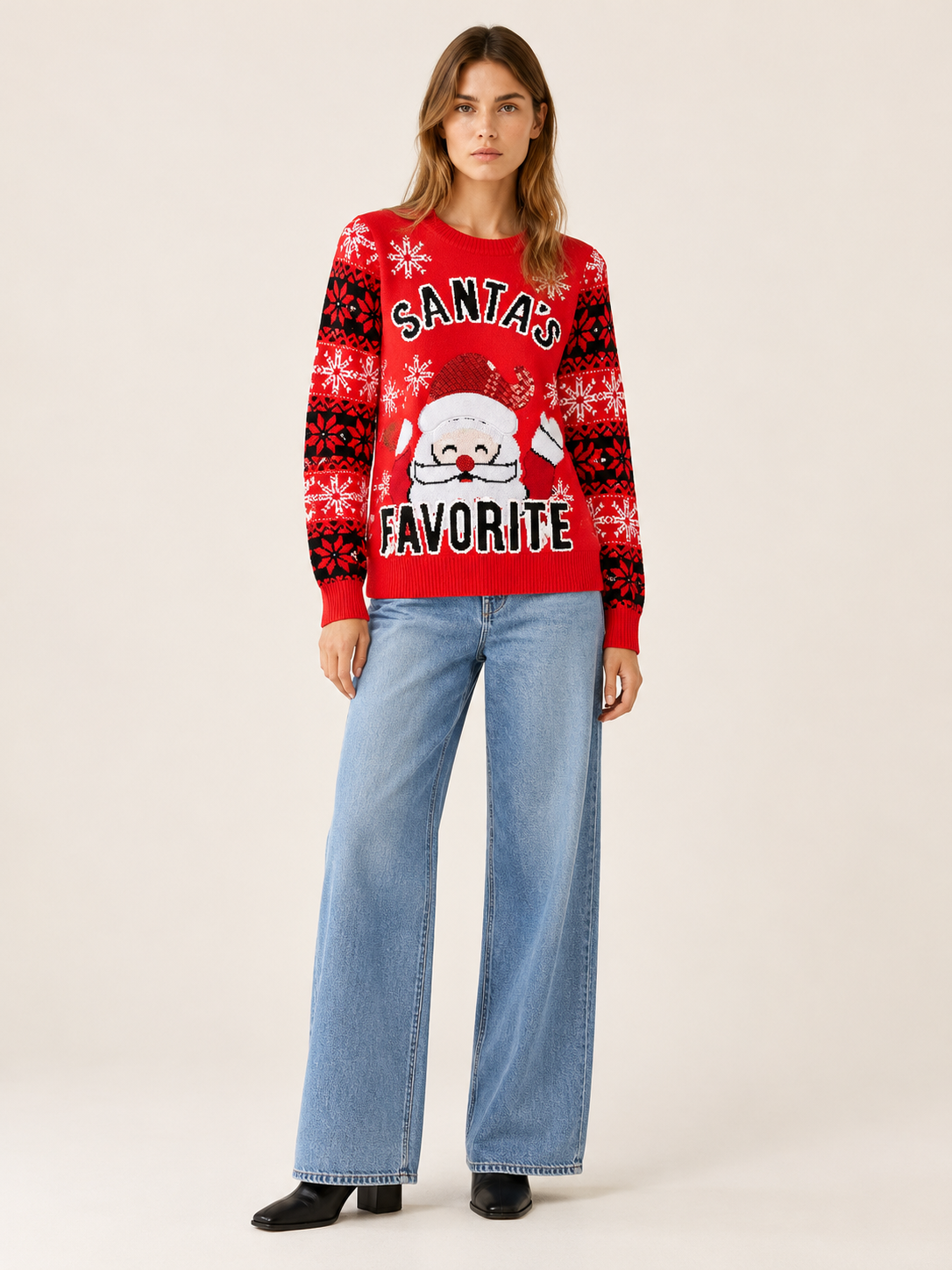 Willa | Women's Santa Knit Christmas Sweater Winter Holiday Party