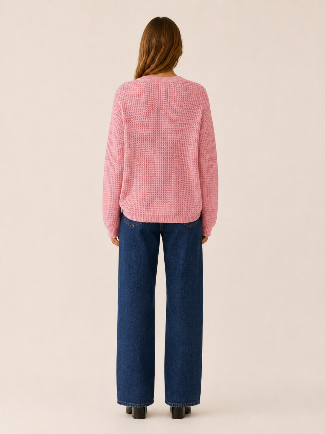 Ysoria | V-Neck Sweater with Notched Neckline and Relaxed Fit
