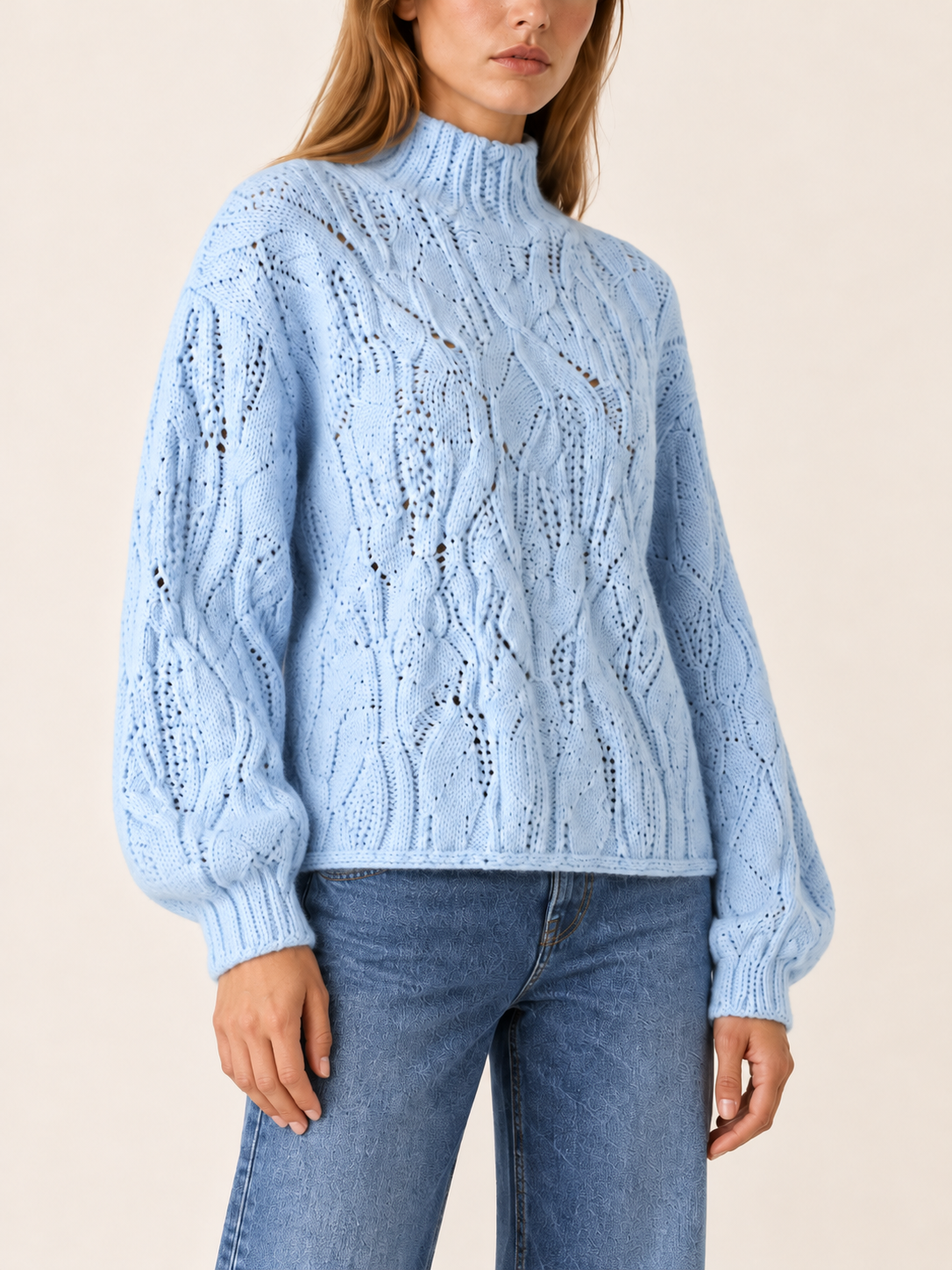 Zendrielle | Women's Oversized Cable Knit Turtleneck Sweater Fall