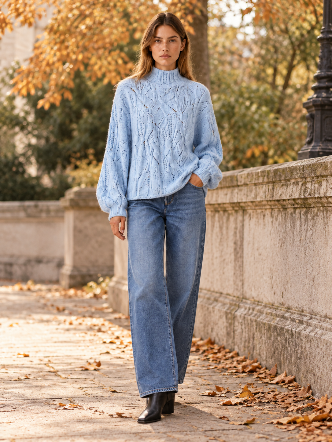 Zendrielle | Women's Oversized Cable Knit Turtleneck Sweater Fall
