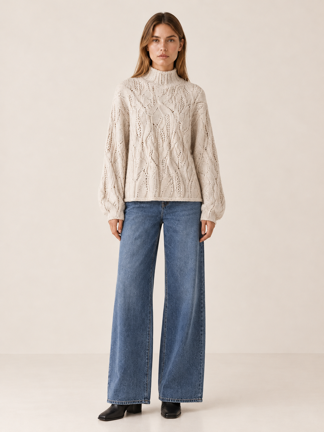 Zendrielle | Women's Oversized Cable Knit Turtleneck Sweater Fall