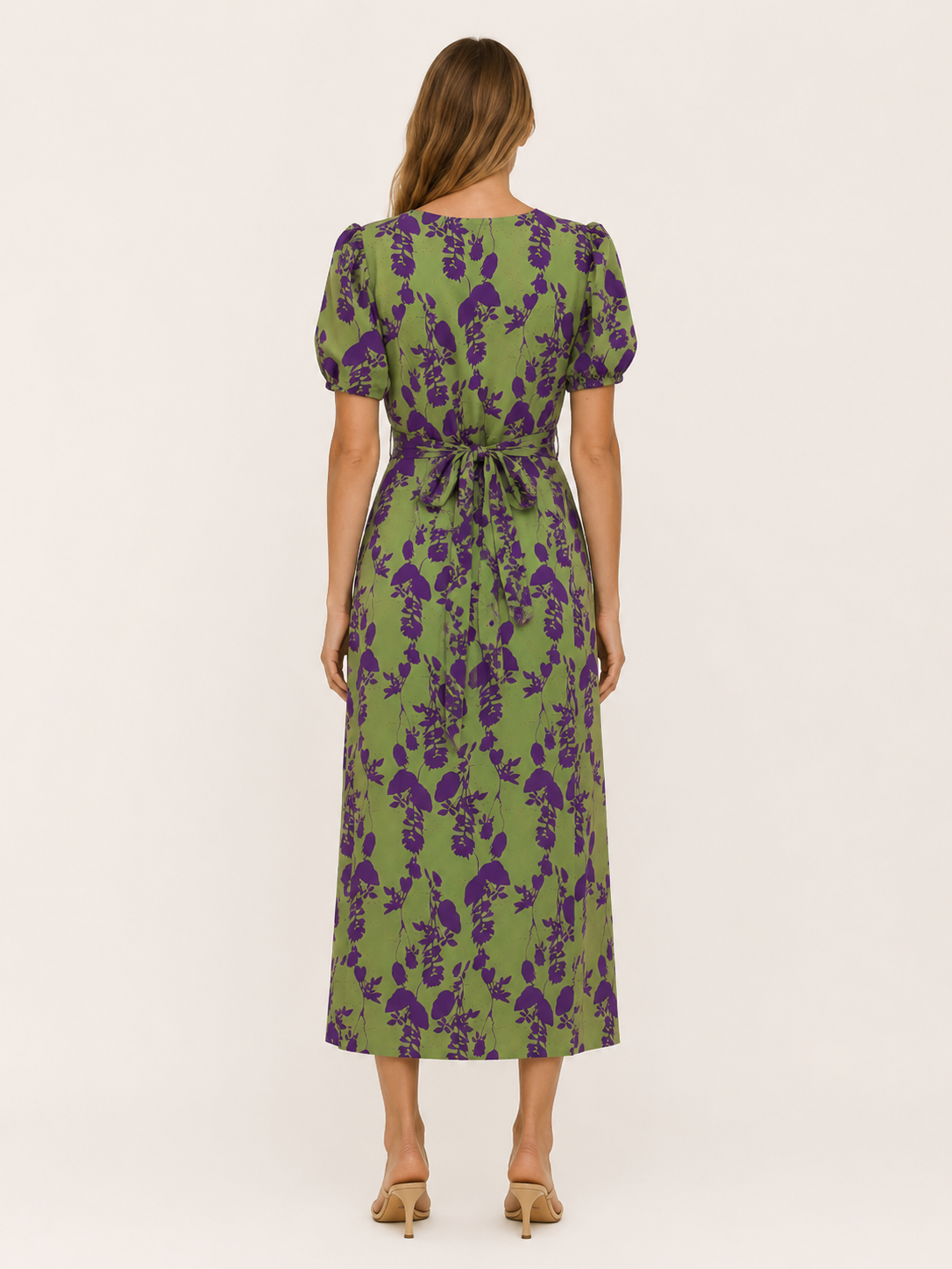 Zinnia | Floral Midi Dress with Twist Front