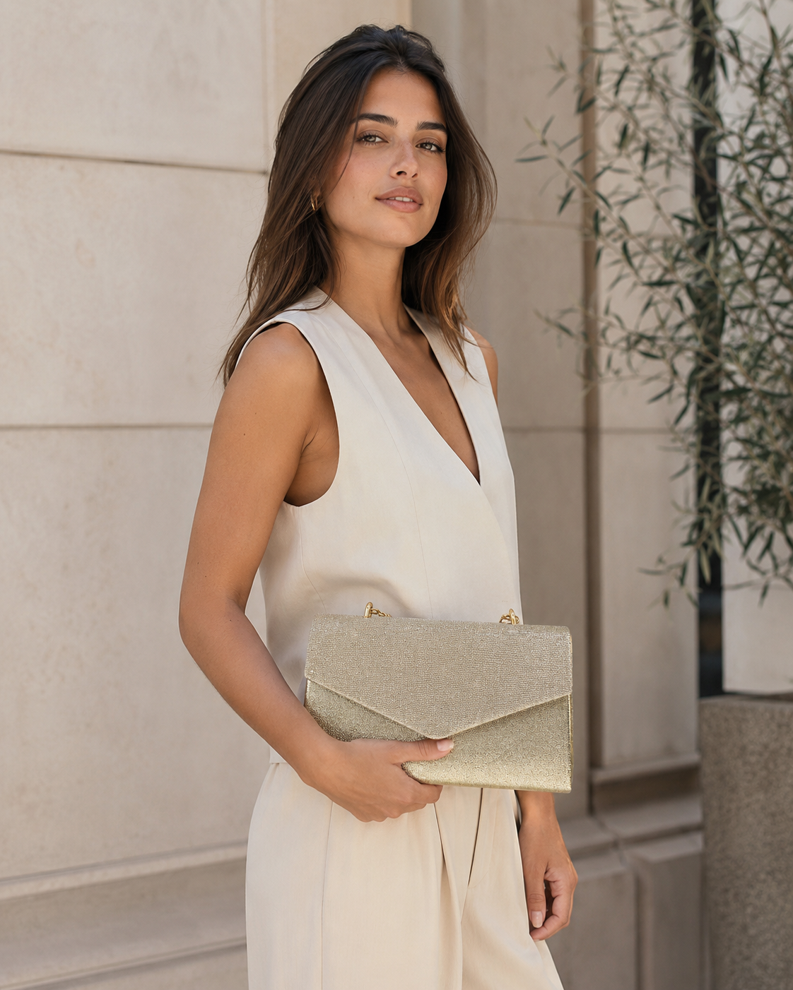 Zirel | Clutch Bag with Structured Top Handle